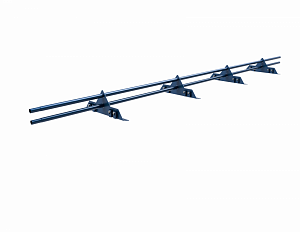 Снегозадержатель на Фальцевую кровлю ХК РОЛЛЕД+ с круглой трубой d25мм L=3000мм (4 опоры 1,5мм)