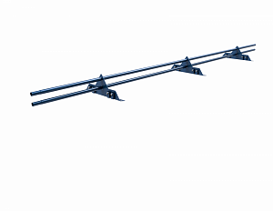 Снегозадержатель на Фальцевую кровлю ОЦ РОЛЛЕД+ с круглой трубой d25мм L=3000мм (3 опоры 1,5мм)