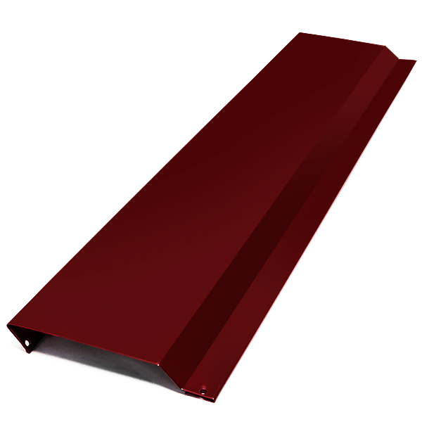 Отлив для цоколя фундамента, длина 1.25 м, Порошковое покрытие, RAL 3005 (Винно-красный)