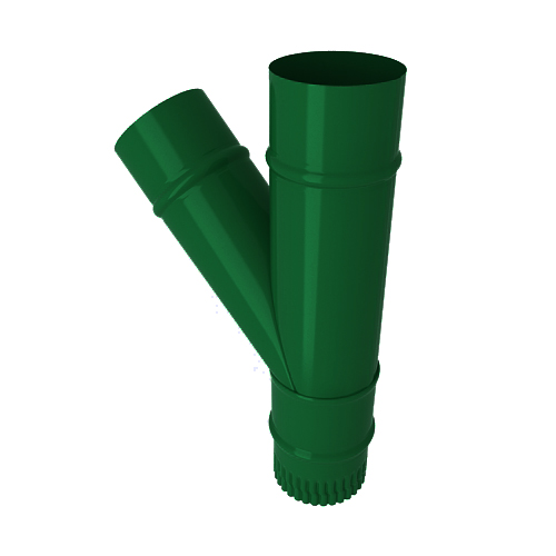 Тройник водостока, диаметр 106 мм, Порошковое покрытие, RAL 6005 (Зеленый мох)