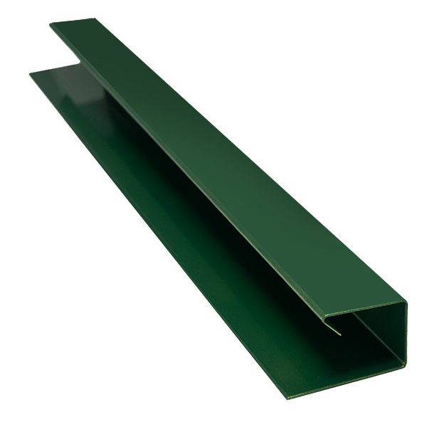 Планка завершающая, длина 1.25 м, Полимерное покрытие, RAL 6005 (Зеленый мох)
