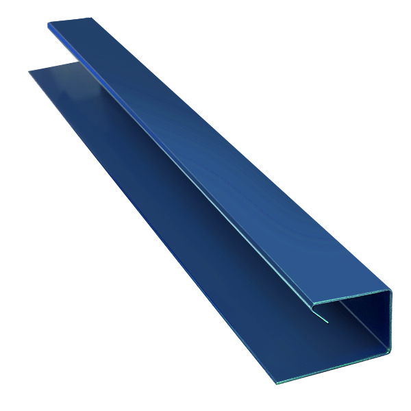 Планка завершающая, длина 3 м, Полимерное покрытие, RAL 5005 (Сигнальный синий)