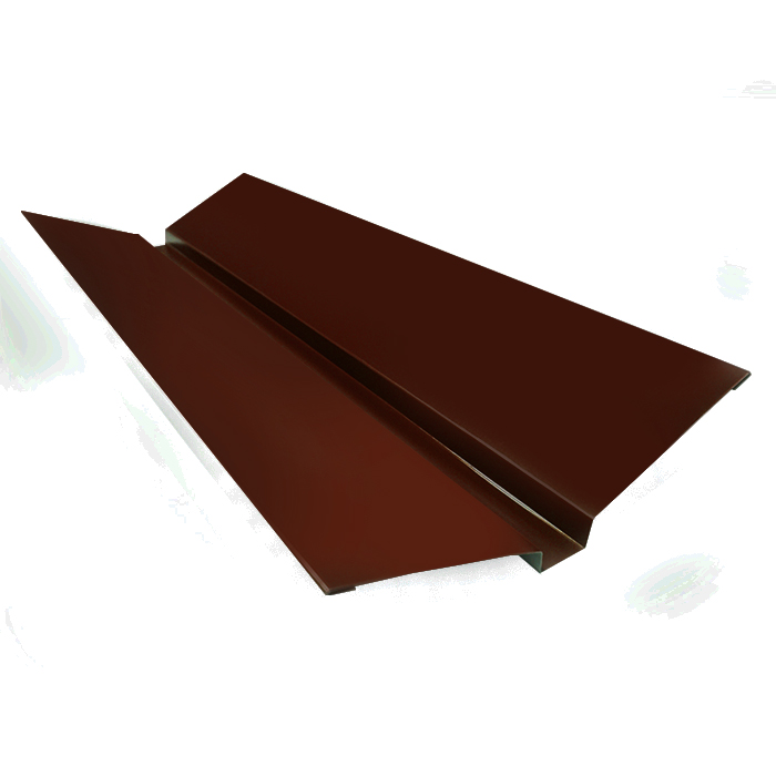 Ендова верхняя, длина 1.25 м, Полимерное покрытие, RAL 8017 (Шоколадно-коричневый)