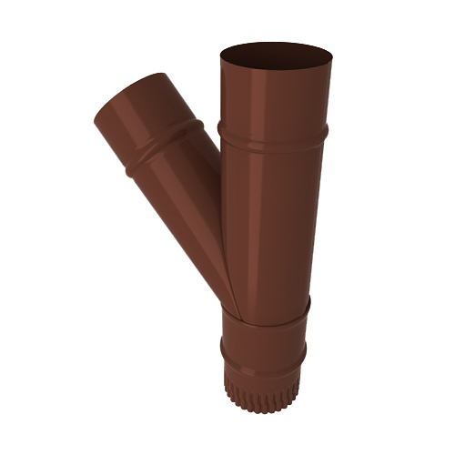 Тройник водостока, диаметр 130 мм, Порошковое покрытие, RAL 8017 (Шоколадно-коричневый)