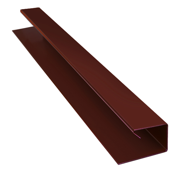 Планка завершающая, длина 2 м, Полимерное покрытие, RAL 8017 (Шоколадно-коричневый)