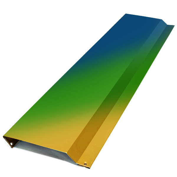Отлив для цоколя фундамента, длина 2.5 м, Полимерное покрытие, все остальные цвета каталога RAL, кроме металлизированных и флуоресцентных