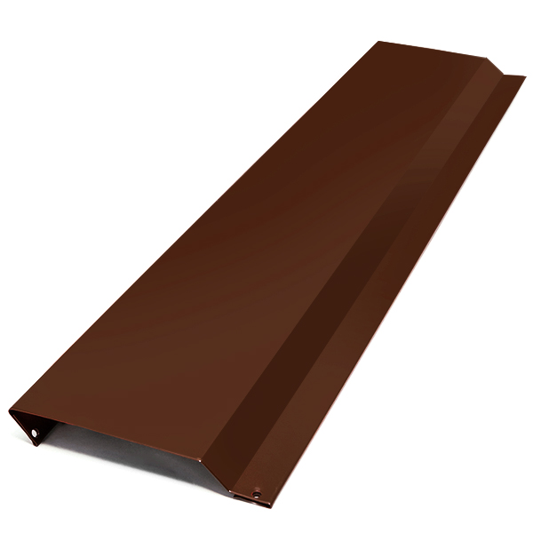 Отлив для цоколя фундамента, длина 1.25 м, Порошковое покрытие, RAL 8017 (Шоколадно-коричневый)