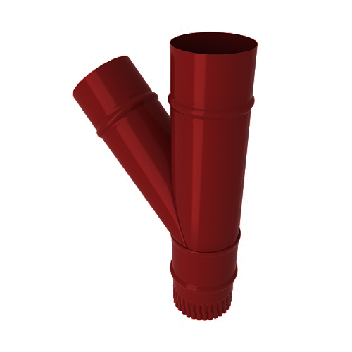 Тройник водостока, диаметр 150 мм, Порошковое покрытие, RAL 3005 (Винно-красный)