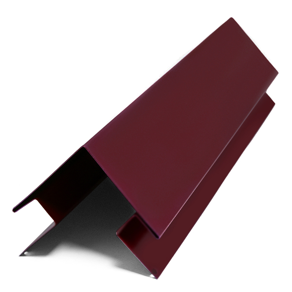 Угол внешний сложный, 2м, Полимерное покрытие, RAL 3005 (Винно-красный)