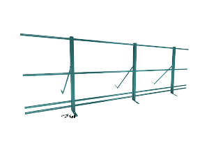 Ограждение кровли упрощенное со снегозадержанием H=900мм L=3000мм Zn RAL 5021