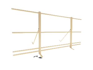 Ограждение кровли упрощенное со снегозадержанием H=900мм L=2000мм Zn RAL 1014