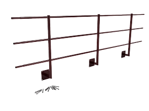 Ограждение кровли парапетное H=900мм L=3000мм RAL 3005 3 трубы (Тип 2)