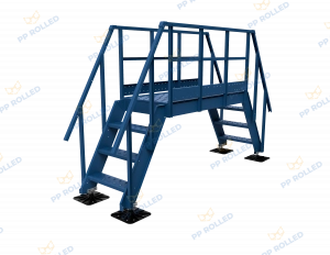 Лестница переходная через парапет ROLLED+ ОЦ H=900 (площадка 1800)