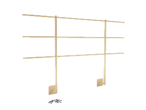 Ограждение кровли парапетное H=1200мм L=2000мм RAL 1014 3 трубы (Тип 2)