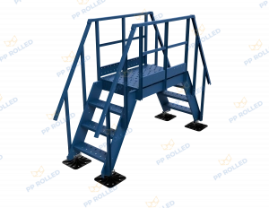 Лестница переходная через парапет ROLLED+ ОЦ H=900 (площадка 1200)