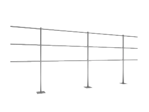 Ограждение кровли парапетное H=1200мм L=3000мм RAL 7004 3 трубы (Тип 1)