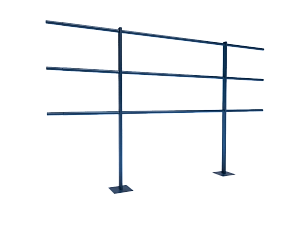 Ограждение кровли парапетное H=1200мм L=2000мм RAL 5005 3 трубы (Тип 2)