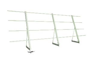 Ограждение кровли H=1200мм L=3000мм Zn RAL 6019 (3 Трубы)