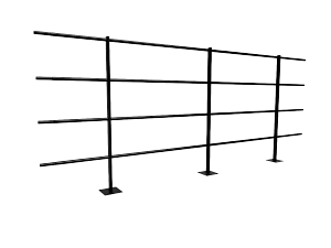 Ограждение кровли парапетное H=1200мм L=3000мм RAL 9005 4 трубы (Тип 1)