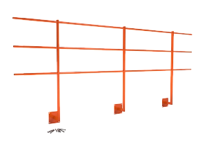 Ограждение кровли парапетное H=1200мм L=3000мм RAL 2004 3 трубы (Тип 2)