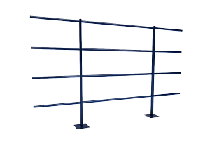 Ограждение кровли парапетное H=1200мм L=2000мм RAL 5002 4 трубы (Тип 1)
