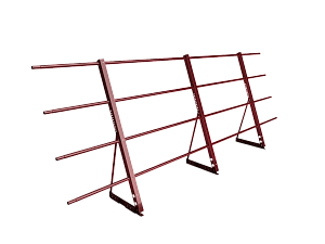 Ограждение кровли на Фальц H=1200мм L=3000мм Оптимальное RAL 3003 (3 Трубы)