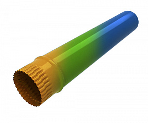Труба водосточная 120 мм, Порошковое покрытие, длина 0.6 м., все остальные цвета каталога RAL, кроме металлизированных и флуоресцентных