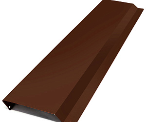 Отлив для цоколя фундамента, длина 3 м, Порошковое покрытие, RAL 8017 (Шоколадно-коричневый)