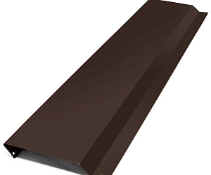 Отлив для цоколя фундамента, длина 2 м, Порошковое покрытие, RAL 8019 (Серо-коричневый)