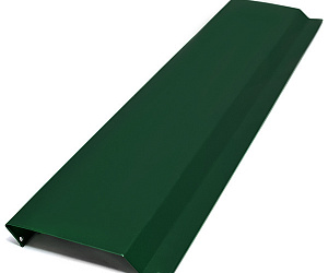 Отлив для цоколя фундамента, длина 2.5 м, Порошковое покрытие, RAL 6005 (Зеленый мох)