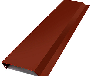 Отлив для цоколя фундамента, длина 3 м, Порошковое покрытие, RAL 3011 (Коричнево-красный) 