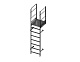 Вертикальная пожарная лестница П1-1 с площадкой 800х800 ROLLED ОЦ L=7000мм